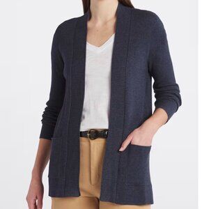 Pink Clover Valery Double Pocket Ribbed Cardigan in navy